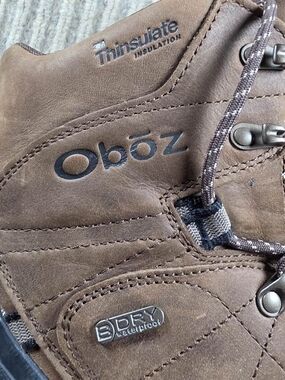 Oboz Men's Brown Waterproof Leather Hiking Boots with Thinsulate